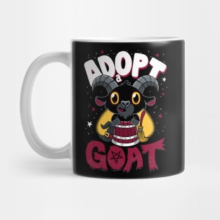 Adopt a Goat - Creepy Cute Cartoon Black Phillip - Kawaii Witchcore Mug